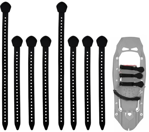 Snowshoe Straps Replacement for MSR Classic Snowshoes Straps Kit Includes 6x12'' and 2x18'' Straps, Adjustable Ski Boot Wraps Ties Compatible with Denali Evo Ascent Snowshoes, PosiLock Bindings