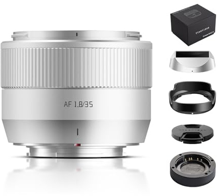 TTARTISAN 35 mm F1.8 Mark II per X-Mount Silver, obiettivo AF 35 mm F/1.8 APS-C Obiettivi ritratti per Fuji X (X, argento)
