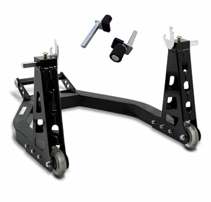 Motorradständer hinten aus Aluminium mit Gabelhalterungen und Gummihalterungen - Motorradheber verstellbar