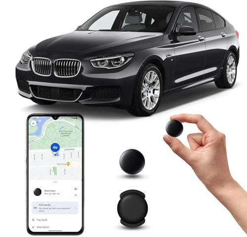 GPS Tracker per Auto Android, Ai-r tag Android, Magnetico Nascosto Localizzatore Gps Senza SIM senza Abbonamento, Auto Localizzatore Compatibile con goo- gle Find My per Bambini Animali (1 nero)