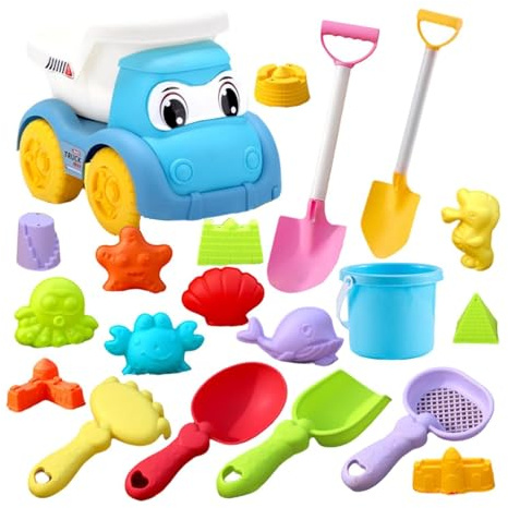 Giocattoli di sabbia per la spiaggia – Kit di giochi per la costruzione đe secchio per pala, set da gioco dee sabbia | Set per giochi picnic campeggio vacanze all'aperto viaggio gioco