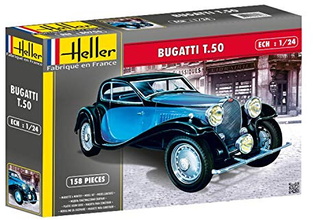 Heller 80706 - Modellbausatz Bugatti T 50, Blau, Schwarz