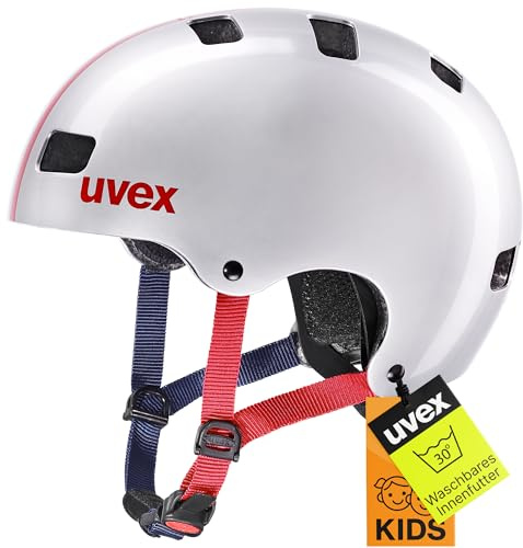 uvex Kid 3, Casco Infantil Robusto, Ajuste de Talla individualizado, ventilación optimizada, Race Silver, 51-55 cm