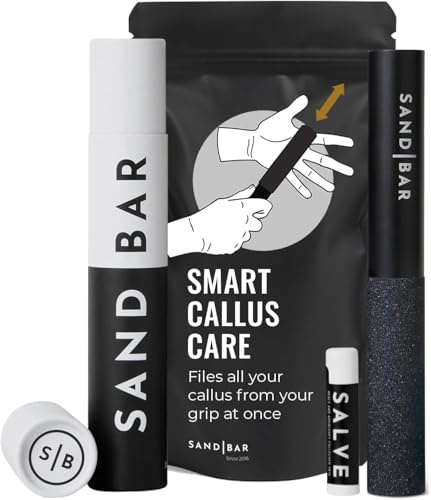 SandBar Callus Remover File for Hands - Durable Aluminum Tool for Callus Care and Dead Skin Removal - Includes Nourishing Salve - Ideal for Athletes, Climbers, and Gym Enthusiasts