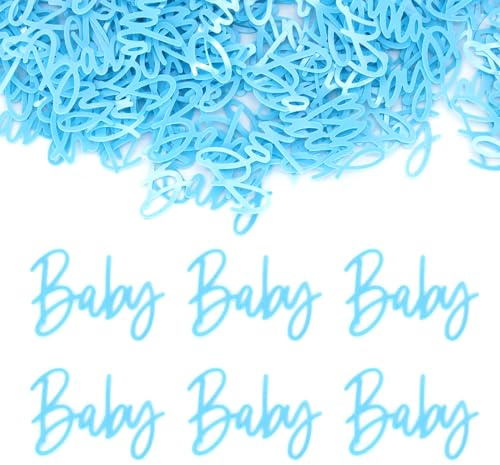 Baby Shower Confetti - Gender Reveal Table Scatter Decoration, Blue Baby Jungle Birthday Decorations A3BSZX