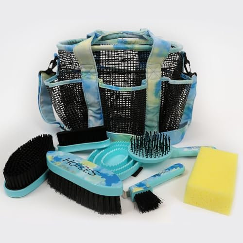 Grooming Horses Inkpainting-Set, Grooming-Set mit Striegel für Pferde, verschiedene Pferdebürsten und Reitzubehör. Ideal für Reiter, Amazonen und Manöver