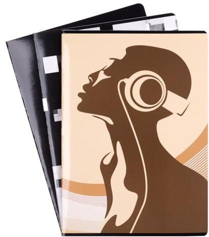 gimboo Schulheft/Format A4 60/60 Blatt Kariert/Mixed 3er Packung - 3 Stück/Packung Motive Sortiert/für Junge Leute/Kinder/mit Rand/Weiße Karten/Blau Kariert