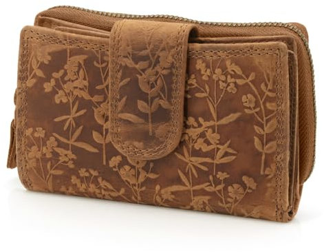 ekavale Damen Geldbörse aus weichem Leder mit RFID-Schutz - Damen-Portemonnaie (Braun)