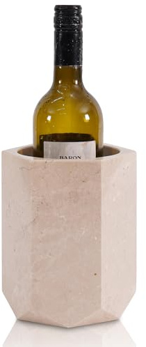 Radicaln Cubo enfriador de vino de mármol para botellas de vino y champán | Verona de 6.5 pulgadas, enfriadores de vino para botellas, comedor y fiesta de patio al aire libre, accesorios de carrito de