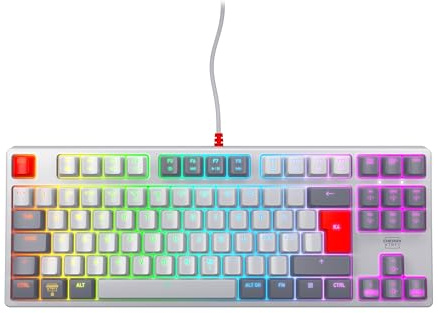 CHERRY XTRFY K4V2 TKL, Trådbundet Gaming-Tangentbord Utan Numerisk Knappsats, Pan-Nordisk Layout (QWERTY), RGB-Belysning, Mekaniska MX2A RED-Brytare, Retro