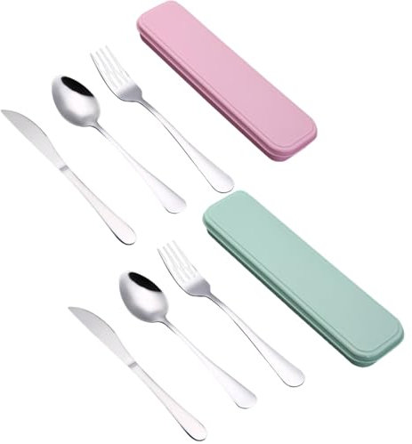 Exquisite 8 Pcs Travel Cutlery Set with Case - Portable Camping Cutlery for Outdoor Adventures, Travel, Picnic, School, Office, Everyday Use