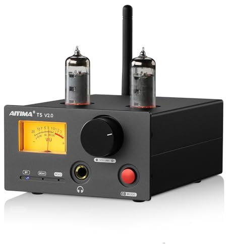 AIYIMA Amplificador de auriculares Bluetooth de 2.0 canales y amplificador de audio estéreo HiFi para el hogar