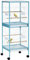 PawHut Jaula para Pájaros con Ruedas Jaula Grande de 2 Niveles Pajarera con Bandejas Extraíbles Puertas Comederos Perchas para Canarios Periquitos 51,5x50x140 cm Azul