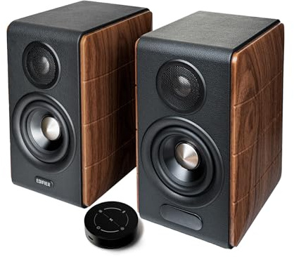Edifier S880DB MKII Hi-Fi Bookshelf Speakers, Premium 2.0 Active Speaker System, 88W Hi-Res Audio Studio Monitor with LDAC BT5.3, USB-C/Coaxial/Optical/RCA Input Sub-Out for TV, PC, Turntable - Walnut