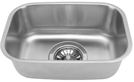 CFTGIW RV Sink, Mini Single Bowl Diskho i Rostfritt Stål med Borstad Yta för Bilar Båtar RVs Yachts, 12,6x8,66x4,72 Tum