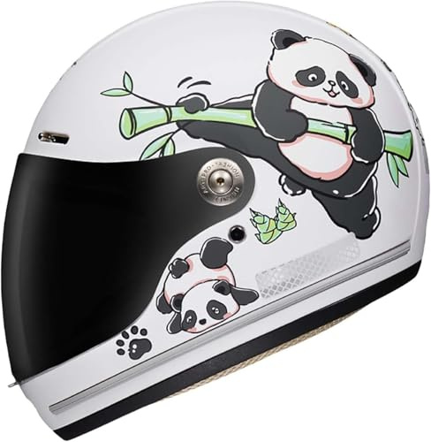 Casco Integrale Da Moto Per Bambini Con Visiera, Simpatico Casco Ventilato Omologato ECE Adatto A Scooter E Motociclette D,46-52CM
