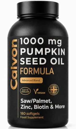 Pumpkin Seed Oil Capsules – Advanced 8-in-1 Formula with Beta-Sitosterol, Nettle Root & Zinc – Cold Pressed for Prostate & Hair Support – 180 Softgels