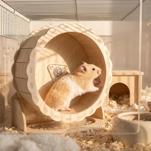 Hamster Wheel Wooden15cm Silent Hamster Exercise Wheel Exercise Accessories Pet Supplies for Syrian Hamsters, Gerbils, Rat, Mice, Dwarf, Small Chinchilla