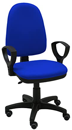 La Silla de Claudia - Silla Oficina Torino con Brazos Fijos | Silla ergonomica Giratoria y de Altura Ajustable con Soporte Lumbar | La Mejor Silla ergonomica Escritorio con Ruedas Parquet | Azul