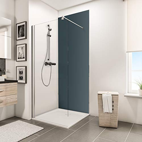 Schulte 1 panneau mural 90 x 210 cm, épaisseur 3 mm, surface 1.89 m², anthracite, revêtement salle de bain douche, résistant aux rayures, livré avec des cales