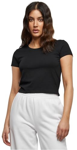 Urban Classics Women's Women's Stretch Jersey Cropped T-shirt T Shirt, Black, XS UK