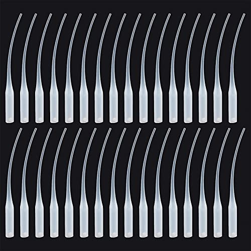 Pandahall Elite Puntas de Pegamento, 100 Piezas Pegamento de Plástico Extensor de Pegamento de Precisión para Manualidades Ranura para Trastes de Guitarra Dispensadores de Adhesivos, Blanco