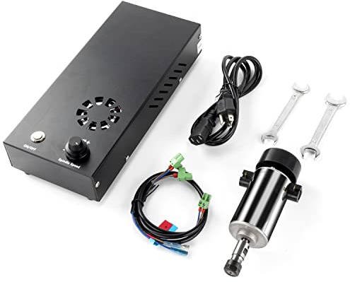 CNC Upgrade Kit 300W DC Spindle Milling Motor for 3018-SE V2, Masuter 4040, Masuter Pro, Masuter 3 CNC Router Engraving Machine with Integrated Control Box Speed Adjust Button