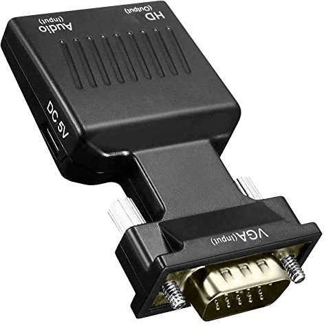 OcioDual Aktiv VGA Buchse zu HDMI Stecker Adapter mit Audio Kabel Video Full HD 1080p 720p Konverter für Laptop PC Monitor TV