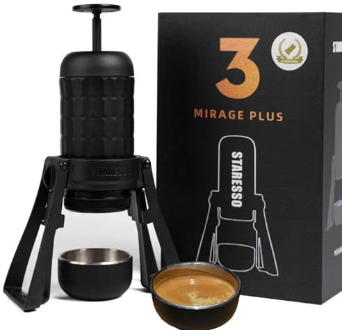 STARESSO Tragbare Espressomaschine Kaffeemaschine Manuelle Espress Maker Kaffeemaschine mit Abnehmbarem Ständer für Camping Hiking Travel, Zuhause (PRO) (Sp300 Plus)