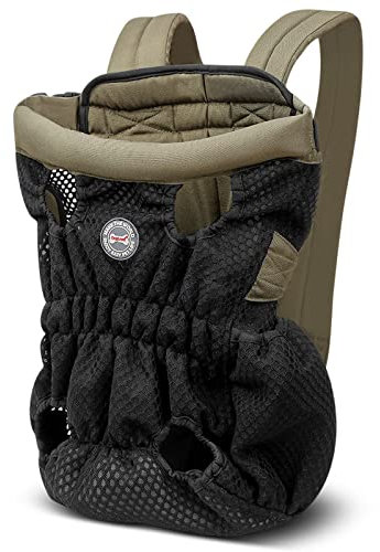 ALLSOPETS Hunderucksack für Kleine Hunde – Leichter, Atmungsaktiver und Bequemer Hunde Rucksack mit Sicherheitsleine, Freihändig für Reisen Wandern Outdoor (Olivgrün, M)