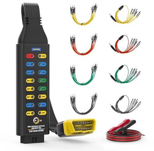 AUTOOL OBD2 Breakout Box OBDII - Detector de protocolo para monitorear señales de protocolo/alimentación/Tierra, Herramienta de escaneo de diagnóstico de Fallos de Caja de Prueba Can para Todos los