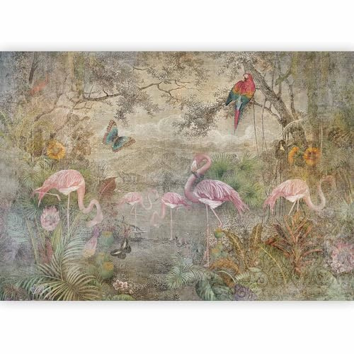murando PREMIUM Carta da parati Retro 300x210 cm Fotomurali in TNT Murale alla moda Decorazione da Muro XXL Poster Gigante Design Cameretta Carta per pareti Astratto Vintage Fiori Animali g-C-0392-a-a