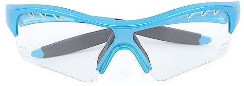 Lunettes de de Sport Plaquettes de Nez en Caoutchouc Ergonomie Légère Enfants Lunettes de d'équitation de Vélo (Lentille Transparente à Monture Bleue)