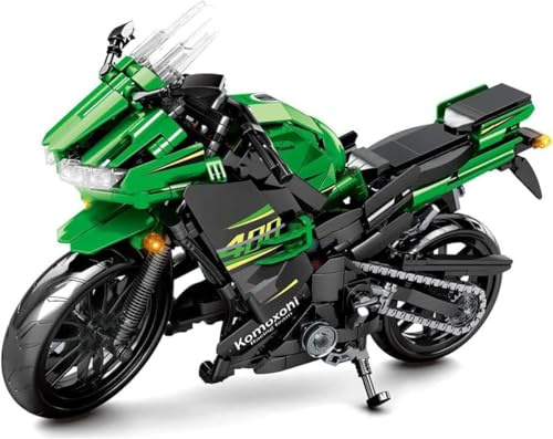 YILETKC Technik Motorrad Bausteine für Kawasaki Ninja 400, 912 Teile Klemmbausteine Technik Supermotorrad, Technik Rennen Motorrad Konstruktionsspielzeug Kompatibel mit Mainstream Marken
