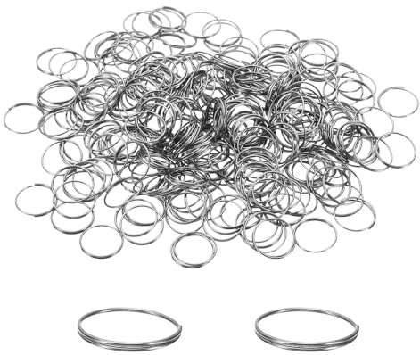 PATIKIL 13mm/0.51 OD Mini Split Rings, 1200Pcs 304 Stainless Steel Round Edged Split Circular Ring Clips for Fastening Crystals Parts, Chandelier Replacements, Silver