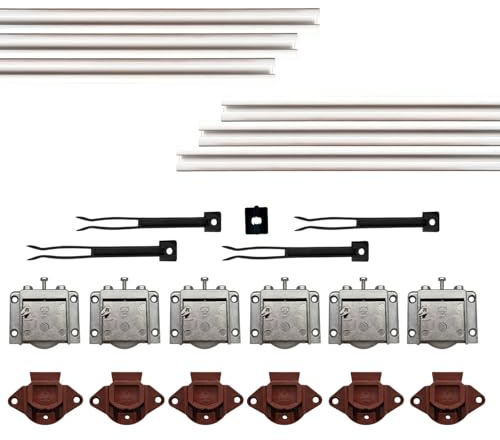 EVOTRADE Kit Ferramenta JUNIOR-3 per Armadi Scorrevoli con 3 Ante con Peso Max. 50KG - Kit con 6 Binari Bianchi da 2 Metri, Carrelli e Fine Corsa, Montaggio Facile
