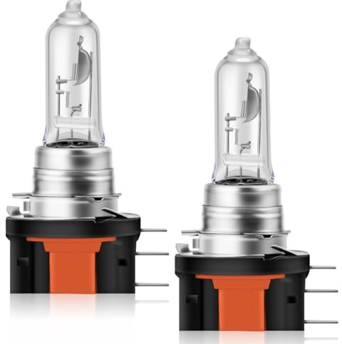 BIHEE H15 Bombillas Halógenas de Faro 12V 15/55W 3000K Luz Amarilla Brillante Faros Diurnos Halógenos para Auto Coche