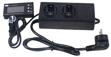 Reptilien Thermostat Temperaturregler Heizungssteuerung Kompakt-Thermostat Digitaler Thermostat mit LCD Anzeige Heizung bis 50℃ für Gewächshaus und Reptiliengehäuse