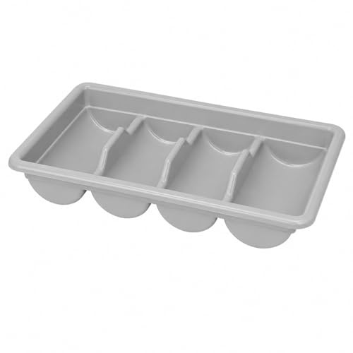 Arredo Chef Bac à Couverts Professionnel 4 Compartiments 51 x 28,5 x 8,5 cm – Polypropylène Empilable – Range Couverts Restaurant, Cantine, Collectivité, Self-Service – Bac de Tri Robuste