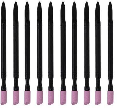 Bamyli 10 Stück Nagelhautentferner Doppelköpfiges Nagelfeilen Nagelhautschieber Stifte, Maniküre Schleifstifte, Quarz Nagelpflege Set, Nagelhaut Feile Trimmer, für Nagelbett Reinigung und Pflege