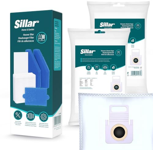 Sillar 10 synthetischen Staubsaugerbeuteln und Filtern Set – Kompatibel mit Thomas | Ersatzsatz von Thomas AQUA+, PET&FAMILY, CYCLOON HYBRID, PERFECT AIR, TWIN