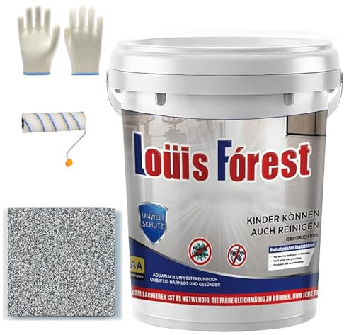 Vgpbphj Louis Forest - Pintura epoxi para pisos, pintura epoxi para pisos, efecto mármol de alto brillo, revestimiento impermeable y antideslizante para pisos de garaje (gris oscuro, 1 litro)