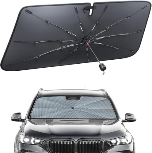Parasole Auto -Ombrello Parasole Pieghevole per Parabrezza Interni Macchina,Schermo Anti-Uv per Automobile, Telo Proteggi Cruscotto Copriparabrezza dal Sole per auto medio/grandi (Apertura)