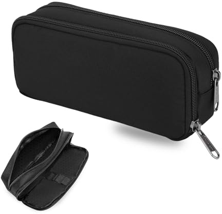 Zwhhmf SchwarzGroße Kapazität Federmäppchen mit,Schulmäppchen Mäppchen Teenager/Federmappe Erwachsene für Schule Büro Jungen Mädchen Lehrer Geschenk.