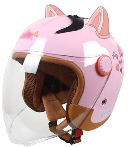 Casque Enfant Pour 4-13 Ans, Demi-Casque Pour Moto, Scooter Et Quad, Casque Ouvert Homologué ECE C,48-56cm