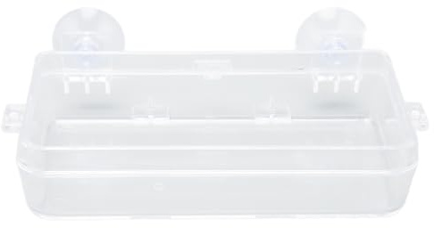 ZUUOZBYY Alimentador de Reptiles Taza Prevenir Escape Plato de Alimentación de Reptiles Transparente con Ventosa para Lagarto Gecko Dragón Barbudo (l)