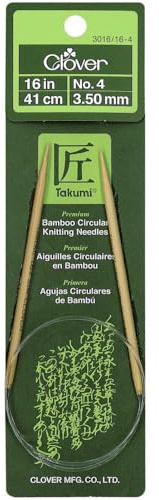 Clover 3016/16-04 Takumi Bamboo Circular 16-Inch Knitting Needles, Size 4