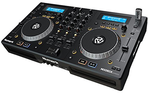 Numark Mixdeck Express - Controller per DJ a Due Canali/Lettore Media Indipendente con Riproduzione CD/MP3CD e USB, Mixer a Due Canali, Jog Wheel Multifunzione e Pacchetto Software Incluso