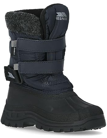 Trespass Strachan II Boys Waterproof Snow Boots Insulated in Black & Navy