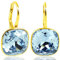 925 Goldohrringe Light Sapphire Marken Kristalle Blau Damen Ohrringe Gold NOBEL SCHMUCK